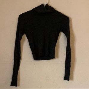 Nadia Tarr- Cropped Ribbed Turtleneck
